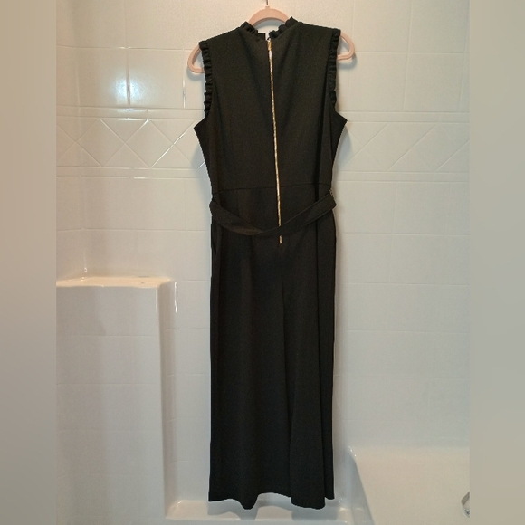 Women's Andrew Marc Ruffle Jumpsuit Black Size 16 - Picture 4 of 12
